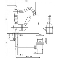 Cezares Смеситель ELITE-BSM2-03/24-Bi" для биде – фотография-2